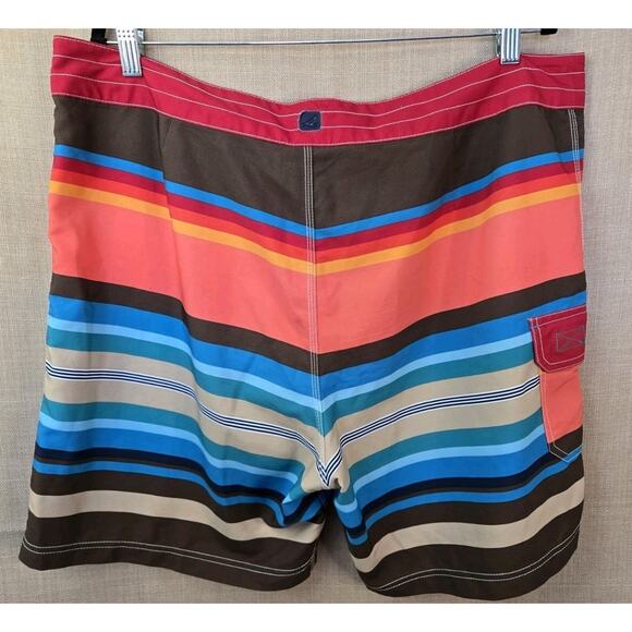 Sperry Top-Sider Multicolor Striped Swim Trunks Board Shorts Men's Size 38 Pool - Picture 4 of 8